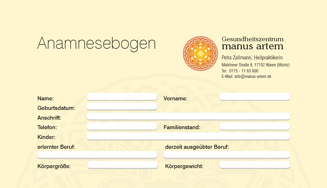 Vorschaubild für Anamnesebogen von manus artem